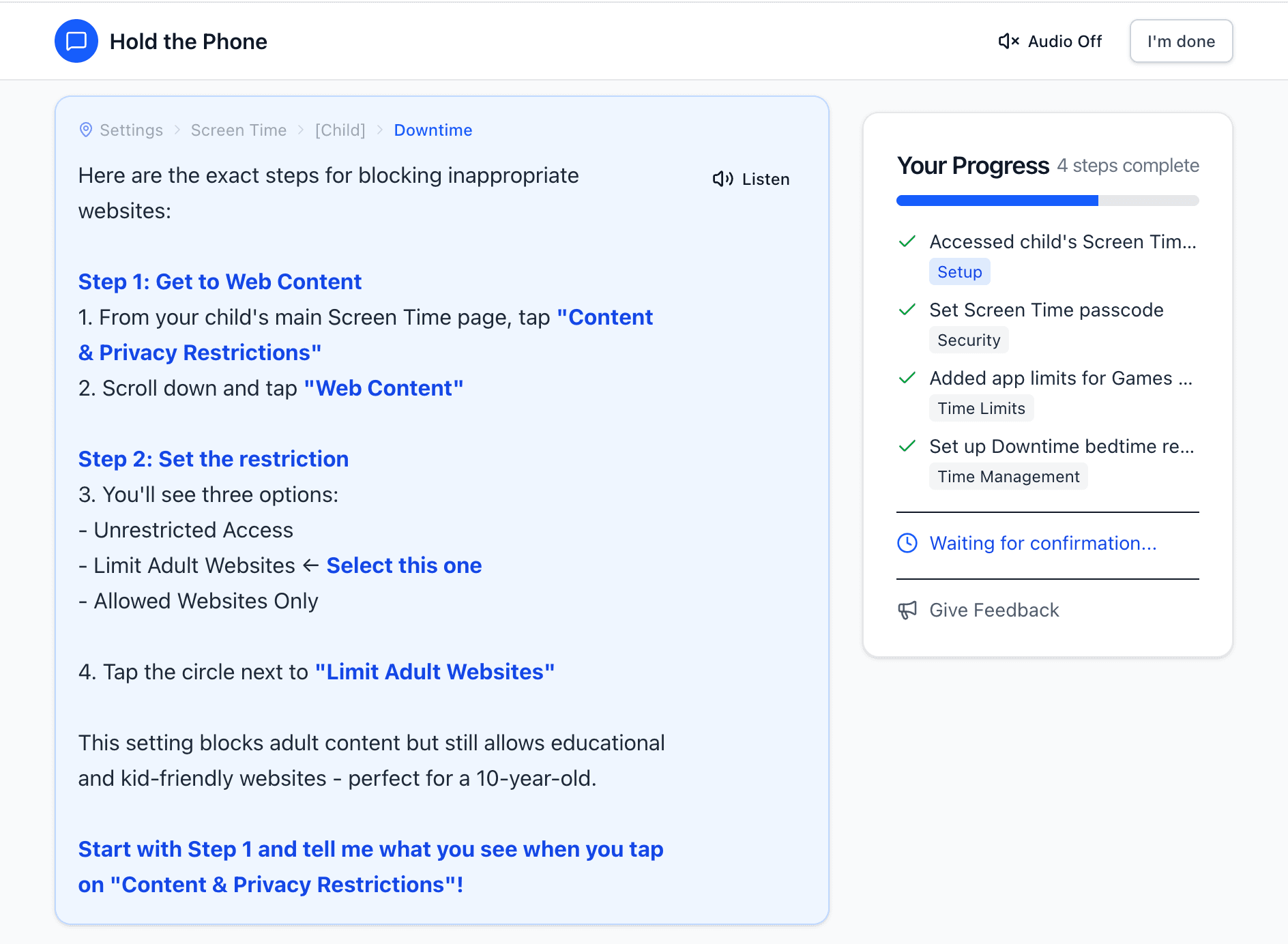 Real-time progress tracking