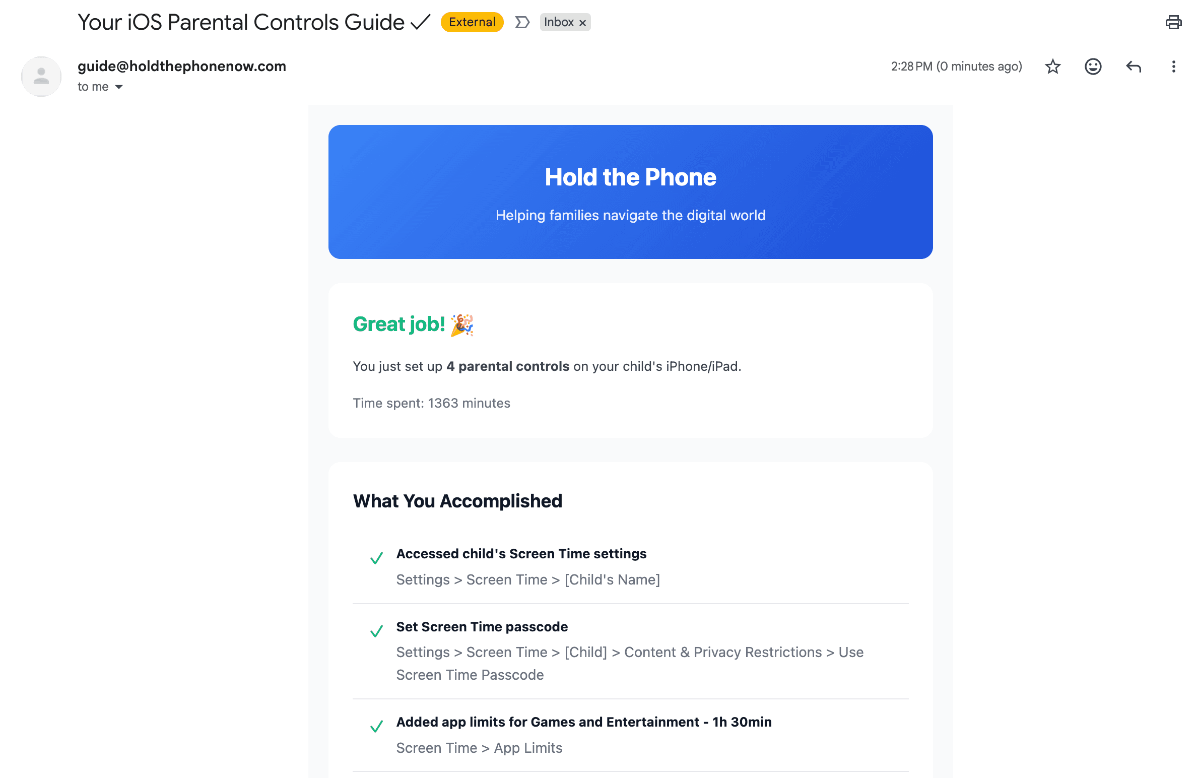 Guide arrives in your inbox