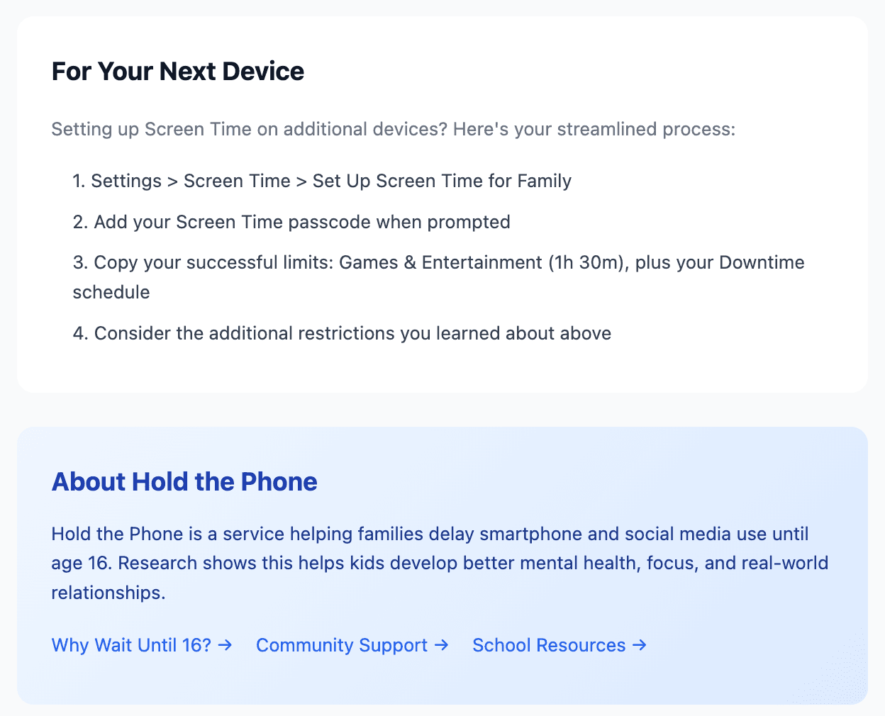 Set up your next device